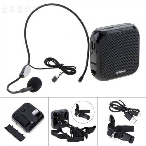 Rolton K400 Wired Mini Audio Speaker Megaphone Voice Amplifier Loudspeaker Microphone Waist Band Clip Support FM Radio TF MP3