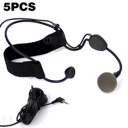5PCS 3.5mm Professional Wired Vocal Headset Dynamic Microphone Headworn Karaoke Mike For WH20TQG Mini Speaker PC Computer Guitar