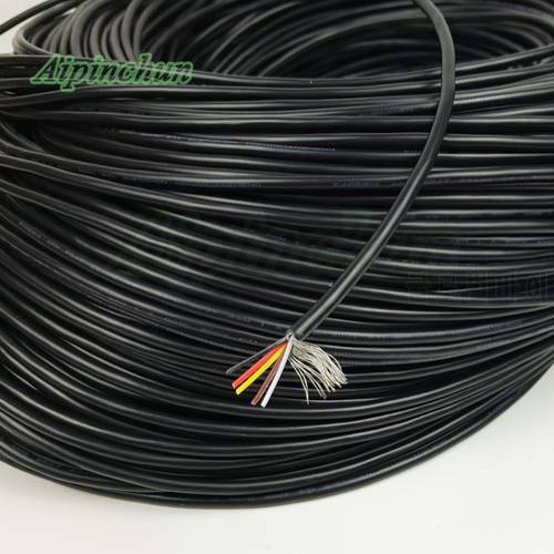 Aipinchun 20Meters 2 3 4 5 Core Shielded Wire 2547 28AWG 2.1 Channel Audio Line Signal Cable Shield Wire for Amplifier