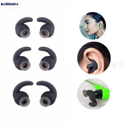 3 Pairs Ear Bud Tips Ear Gels Replacement Anti-Slip Earbuds Hooks for JBL Synchros Reflect BT T280BT Sports Headphone