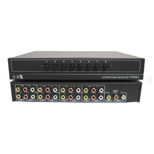 4/8 PORT Video Audio SWITCH AV RCA Selector 4 Or 8 In 1 Out Sharing Manual Switcher Box
