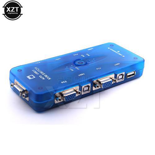 USB2.0 automatic KVM Switch 4 Ports Selector VGA Print Auto Moniter Box VGA Splitter to 4 hosts a monitor with mouse keyboard