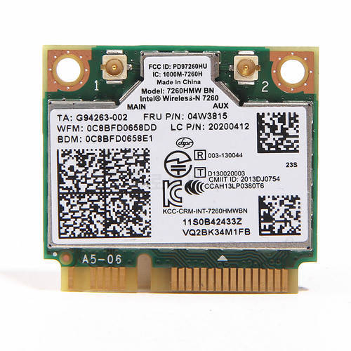 Wireless Adapter Card for IBM Lenovo Thinkpad Intel N 7260 7260HMW BN 300Mbps Wifi Bluetooth BT4.0 Mini PCI-E Wlan 04W3815