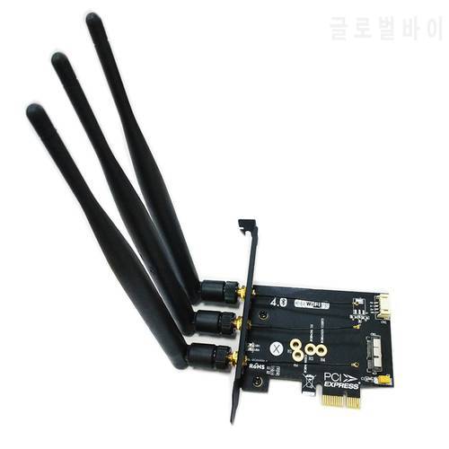 Antennas 802.11+Bluetooth 4.0 Broadcom BCM943602CS Desktop Dual Band 802.11 AC PCI-E Wi-Fi Bluetooth 4.0 WLAN CARD