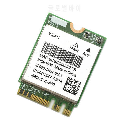 For MSI GT72/GT80/GS60/GE62/GE72/PE60/PE70 Dell Alienware 13 R2 17 Killer 1535 Atheros QCNFA364A 802.11ac NGFF Card