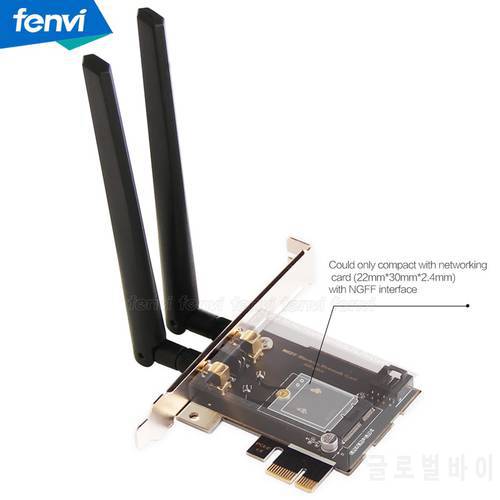 M.2 Card To PCI Express Adapter Desktop Converter For Intel 8265NGW 9260NGW AX200 WIFI 6 AX210 NGFF M.2 WiFi Bluetooth Network