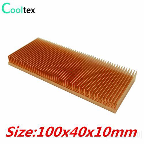 High Quality Pure Copper Heatsink 100x40x10mm Skiving Fin DIY Heat Sink Radiator For Electronic CHIP LED IC RAM Cooling Cooler