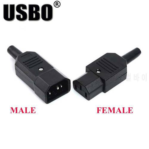 Wholesale Black IEC320-C13/C14 universal chassis power adaptor male female plug 10A 250V Rewireable AC socket mains convertor