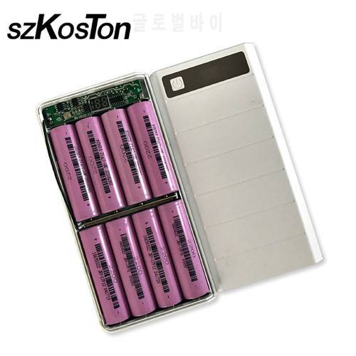 DIY 8x18650 Battery Charger Power Bank Box Plastic Shell Case Type C Micro Double USB Port Display Powerbank Box Without Battery