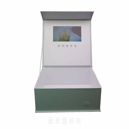 Custom Flowers Pot Hardcover Box Video Brochure 7inch Universal LCD Greeting Cards 4GB Watching Booklet for Advertising Gifts