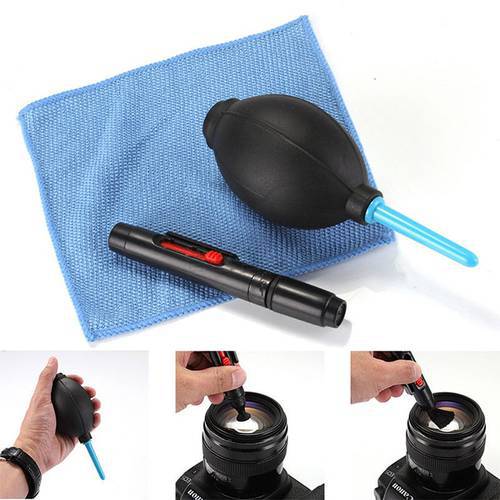 Portable 3 in 1 Keyboard Clean Kit Cleaning Cloth Camera Cleaner Pen Air Blaster Blower Accessories Set for Camera Phone