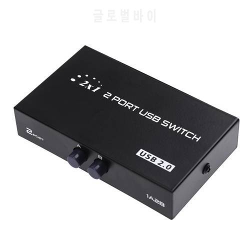 1A 2B 2 Port USB Switcher Manual USB 2.0 Sharing Device Switch Adapter Box for 2 Computer to Share 1 Printer Scanner