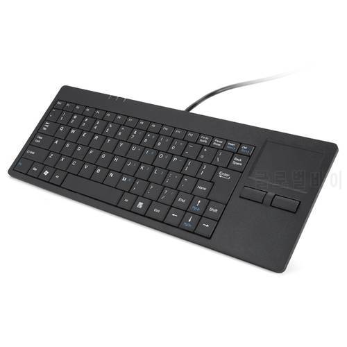 K-818 82 Keys USB Wired Keyboard with Touchpad and Hub Port Ultra Slim Keyboard for Laptop and Desktop Home Office Keyboard