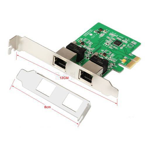 PCI-Express Dual Gigabit Ethernet Controller Card, RTL8111 Chipset, support low profile bracket 10/100/1000Mbps