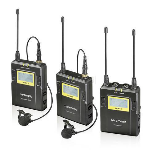Saramonic UwMic9 Broadcast UHF Camera Wireless Lavalier Microphone System Transmitters and Receivers for DSLR Camera &Camcorder