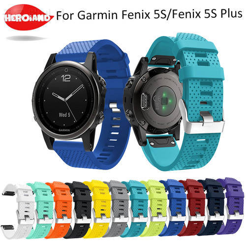 12 colors Soft Silicone Replacement wristband Watch Band bracelet strap for Garmin Fenix 5S/5S Plus Smart Watch wrist band 20mm