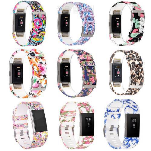 NEW Replacement Painted Strap Bracelet Soft Silicone Watch Band Wrist Strap For Fitbit Charge 2 Band Charge 2 Heart Rate Smart