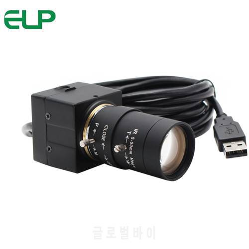 Webcam 2MP USB Camera 5-50mm CS Varifocal Lens High Speed MJPEG 30fps/60fps/120fps USB Camera for Android Linux Windows Mac