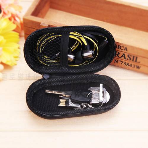 Oval Style EVA Headphone Bag Hard for Power Beats PB In-Ear Earphone Pouch Storage Cases Black Box (100*60*40mm) New