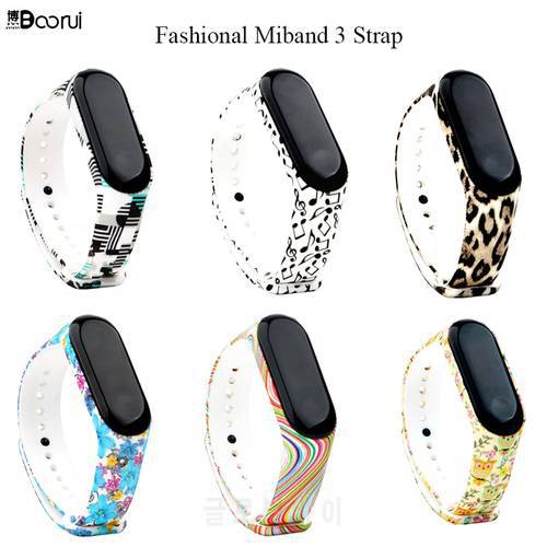 BOORUI Fashional miband 3 strap Colorful sports wrist straps for Xiaomi Miband 3 Watch smart bracelets with different model