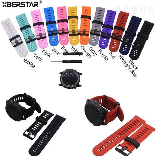 26mm Replacement Watch Band Strap for Garmin Fenix3/Fenix3 HR Silicone Watchbands for HR GPS Watch With Tools Wristband