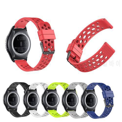 For Samsung Gear Sport Band 20mm Silicone Breathable Smart Watch Strap For Samsung Gear S2 Classic/Garmin Vivoactive 3 Bracelet