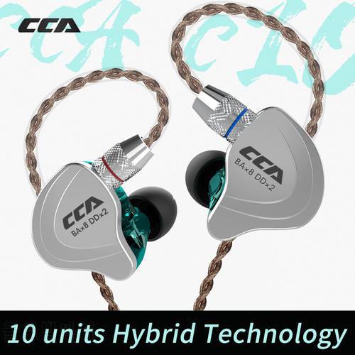 CCA C10 4ba+1dd Hybrid In Ear Earphones Hifi Dj Monito Running Sports Earphone 5 Drive Unit Headset Noise Cancelling Earbuds