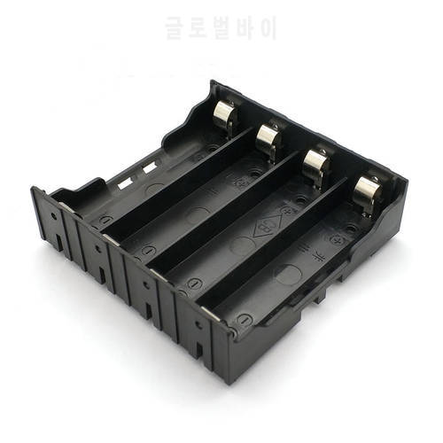 18650 Battery Holder With Pins 4*18650 Case 18650 Box For 4Pcs 18650 Batteries In Parallel 3.7V-14.8V Pole Black For Soldering