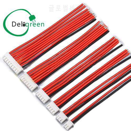4Pcs / a lot 2S 3S 4S 5S LiPo Battery charging Extended line/Wire/Connector 20AWG 30cm Balancer Silicone Cable