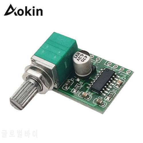 Aokin PAM8403 Mini DC 5V 2 Channel USB Digital Audio Amplifier Board Module 2X3W Volume Control with Switch Potentiometer