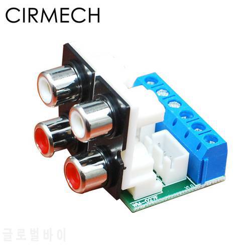CIRMECH Four channel RCA to double 3pin 2.54 connector 3pin 5.08 connector for stereo or surround audio system