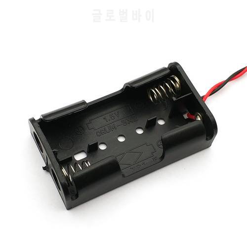5Pcs 2 X 1.5V AA Battery Holder Case Box Black W Wire Leads
