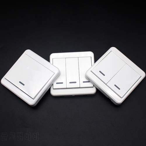 433MHz Mounted Light Switch Wireless Remote Controls 86 Wall Panel RF Transmitter With 1 2 3 Buttons KTNNKG Switch
