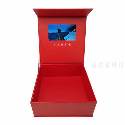 hardcover box video Brochure 7inch 2-4GB memory Universal Video Greeting Card HD watching booklet box for Advertising business