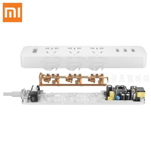 Original XiaoMi 3 USB 3 Port Fast Charging 2.1A USB Smart Power Socket Power strip charger Portable Strip Plug Adapter For Phone