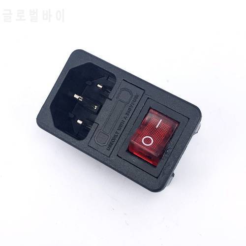 with 5A fuse Red Rocker Switch Fused IEC 320 C14 Inlet Power Socket Fuse Switch Connector Plug Connector