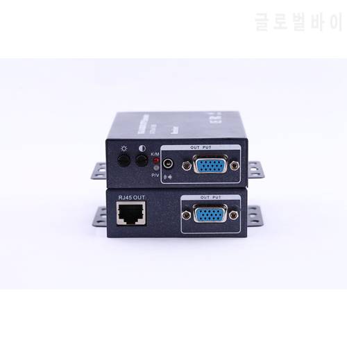 Industrial VGA Audio UTP Extender 1080P HD Video Transmitter 100M 200M 300M by RJ45, Local + Remote Monitor, USB Keyboard Mouse