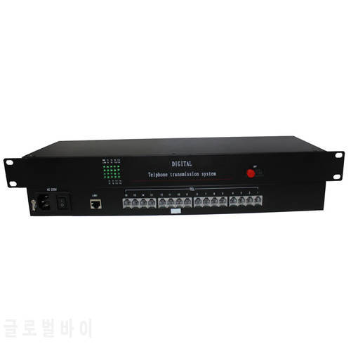 16 Channels Digital Telephone Transmission System RJ11 +1 LAN Optical switch single-fiber single-mode fiber 20 km PCM voice FC