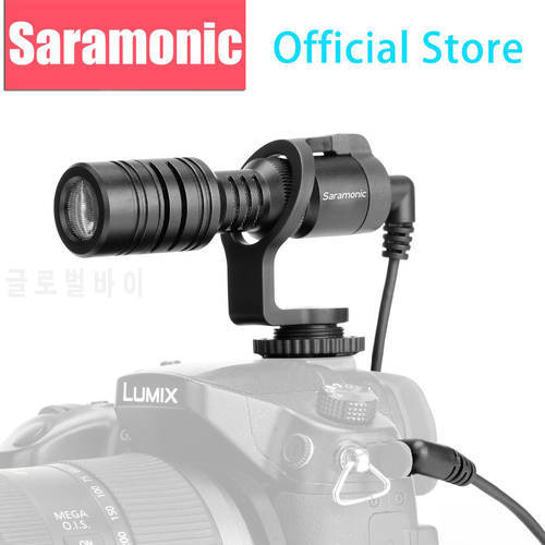 Saramonic Vmic Mini Condenser On-camera Shotgun Microphone for PC iPhone Android Smartphone DSLRs Tablet Streaming Youtube Vlog