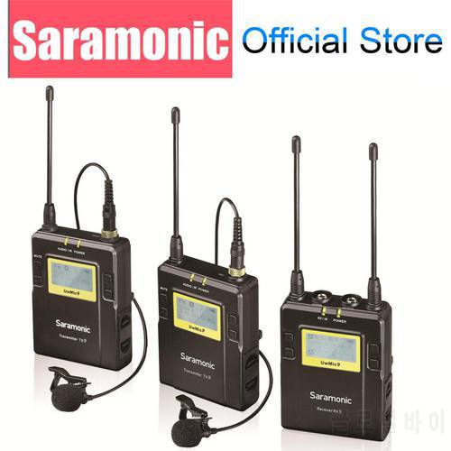 Saramonic Uwmic9 Kit1/2 Professional UHF Wireless Lavalier Microphone for DSLR Camera Sony Camcorder Streaming Youtube Recording