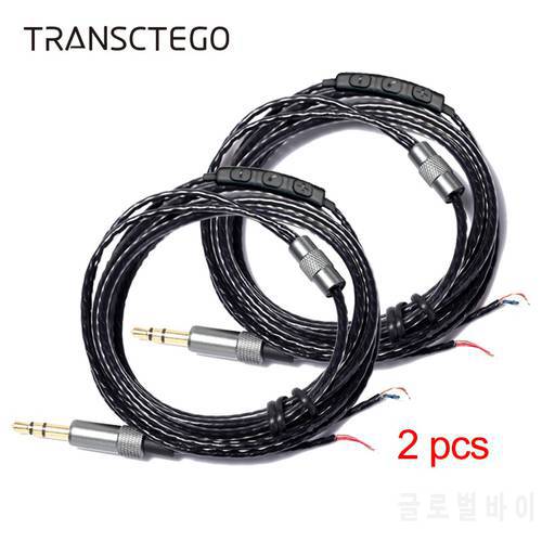 DIY Earphone Cable Repair Headphone Cable Accessories Wire For Headphone Audio Upgrade OFC Replacement 3.5 DIY Cable With Remote