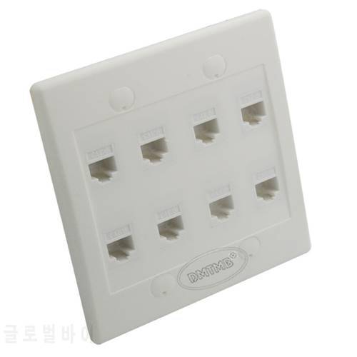 2 Gang face plate 8 Ports CAT6 rj45 female to female wall plate network wall plate support customer design