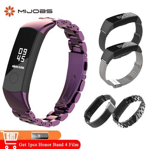 Metal Wrist Strap for Huawei Honor Band 4 Bracelet Stainless Steel Accessories for Honor Band 4 Wristband NFC Honor Band 5 Strap