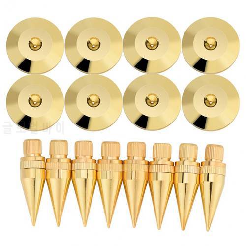 New 8 Pairs 6 X 36Mm Copper Speaker Spike Isolation Stand + Base Pad Feet Mat Speaker Isolation Speaker Isolation Pads