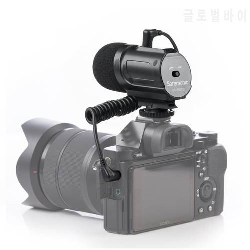 Saramonic SR-PMIC2 Mini Camera-Mounted Stereo Condenser Video Mic Interview Mic for NikonD3300 Canon T6i Sony A9 DSLR Camcorder