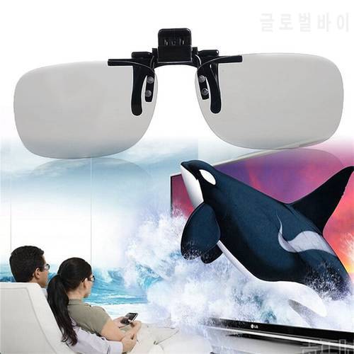 peacefair 1PC Clip VR 3D Polarized Glasses On type Passive Circular 0.4mm 3D Glasses For 3D TV Movie/Cinema