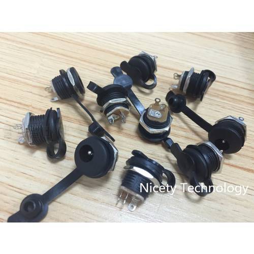 DC5.5x2.1mm 5.5x2.5mm Power Jack Socket Female Panel Mount Connector for battery can weld E-bike battery DIY dust proof