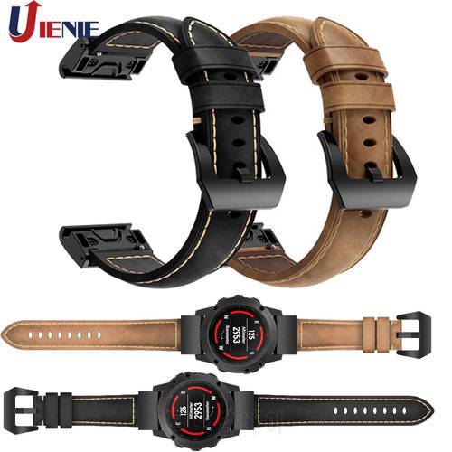 Leather Band Watchband Strap for Garmin Fenix 5/5X/5S Plus 6/6X/6S Smart Bracelet 20mm 22mm 26mm Quick Fit Wristband Strap