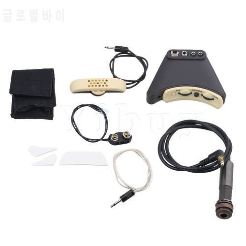 Yibuy 55mm Length Cable Plastic & Metal Black A-TUR Microphone Equalizer Piezo Pickup Adjustment for Acoustic Guitar