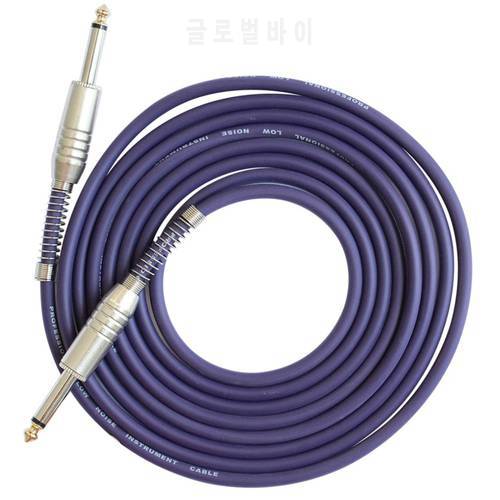 FLGW-24 Mono Jack Guitar Cable Audio Male to Male Cable Wire Cord Rubber Copper 6.35mm Straight Plug For Electric Instruments